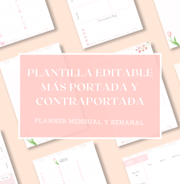 Planner Mensual Semanal Rosa